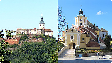 Die Burg Güssing und die Haydnkirche in Eisenstadt auf einem Bild ...