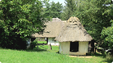 Strohgedecktes Ensemble im Freilichtmuseum Gerersdorf ...