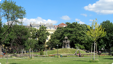 Parkanlage Venediger Au beim Wiener Prater, Spielplatz ...