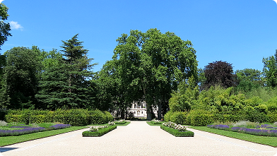 Blick in den sommerlichen Liechtensteinpark in Wien ...