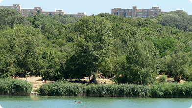 Erholungsgebiet Wienerberg, Badeplatz am Wienerbergteich ...